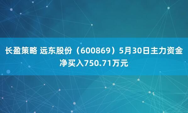长盈策略 远东股份（600869）5月30日主力资金净买入750.71万元