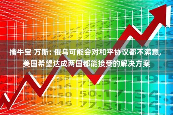 擒牛宝 万斯: 俄乌可能会对和平协议都不满意, 美国希望达成两国都能接受的解决方案